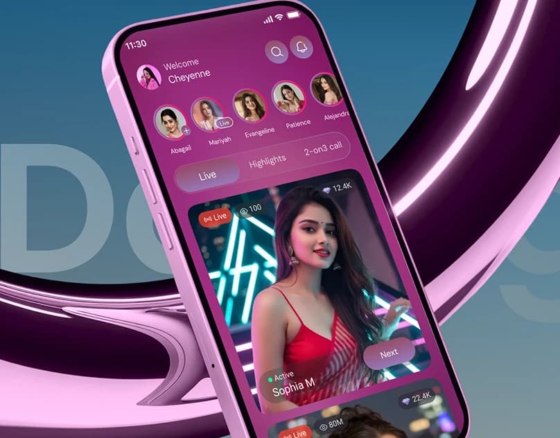 Mobile app interface on a smartphone for app development